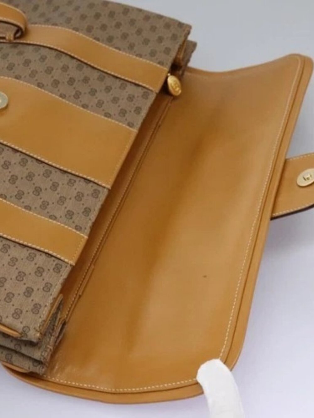 GUCCI Micro GG Supreme Shoulder Bag PVC Beige Gold 001 115 1199 Auth ep7488 - Picture 11 of 16